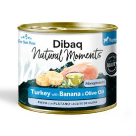 Dibaq Natural Moments Lata Pavo con Platano para cachorro