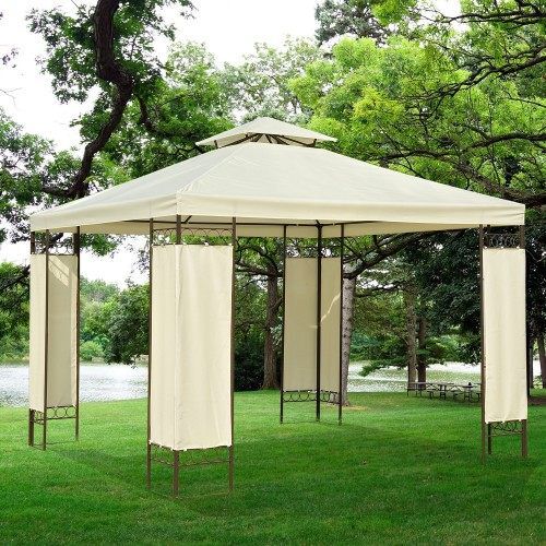 Carpa cubierta Outsunny color Negro y crema, , large Imagen numero 1