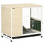 PawHut Conejera de Madera con Ruedas Mueble Conejera de Interior 78x52,5x76,5 cm Superficie Mesa Auxiliar con Techo Abrible Corral Bandeja Extraíble Bebedero y Rampa Roble, , large indicador imagen numero 1