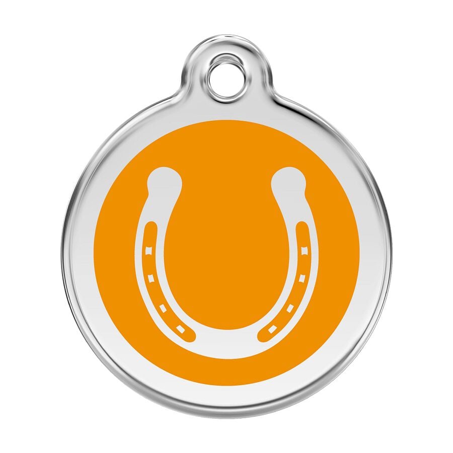 Placa identificativa Acero Inoxidable Esmalte Herradura Naranja para perros, , large Imagen numero 1