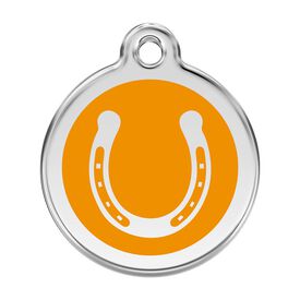 Red dingo Placa identificativa Acero Inoxidable Esmalte Herradura Naranja para perros