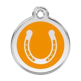 Red dingo Placa identificativa Acero Inoxidable Esmalte Herradura Naranja para perros