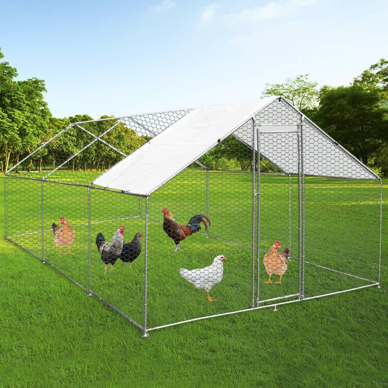 Jaula Aves de Corral Valla Cercado Caja Pollos Acero Pollos 4m x 6m x 2m, , large image number null