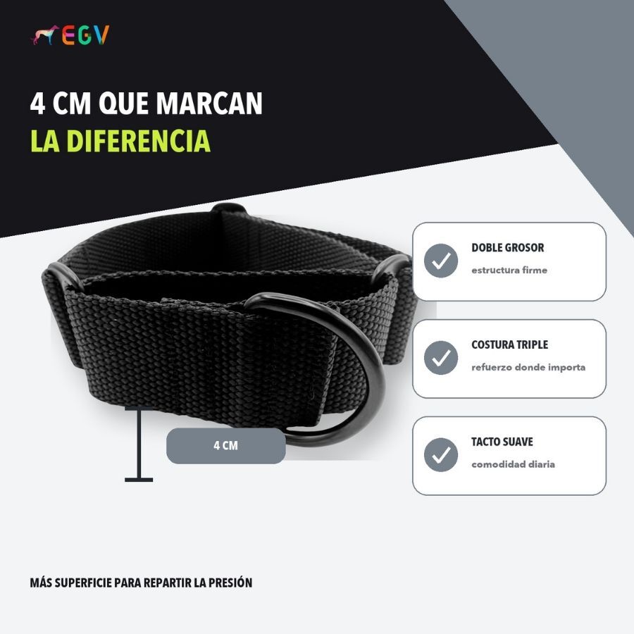 EGV - Collar Martingale. Collar galgo hecho a mano en Espa&ntilde;a (Negro), , large Imagen numero 4