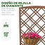 Outsunny Jardinera con Enrejado Jardinera con Celosía de Madera Macetero con Soporte para Trepadora Cultivos Plantas en Terraza Jardín Balcón 60x30x122,5 cm Natural, , large indicador imagen numero 5