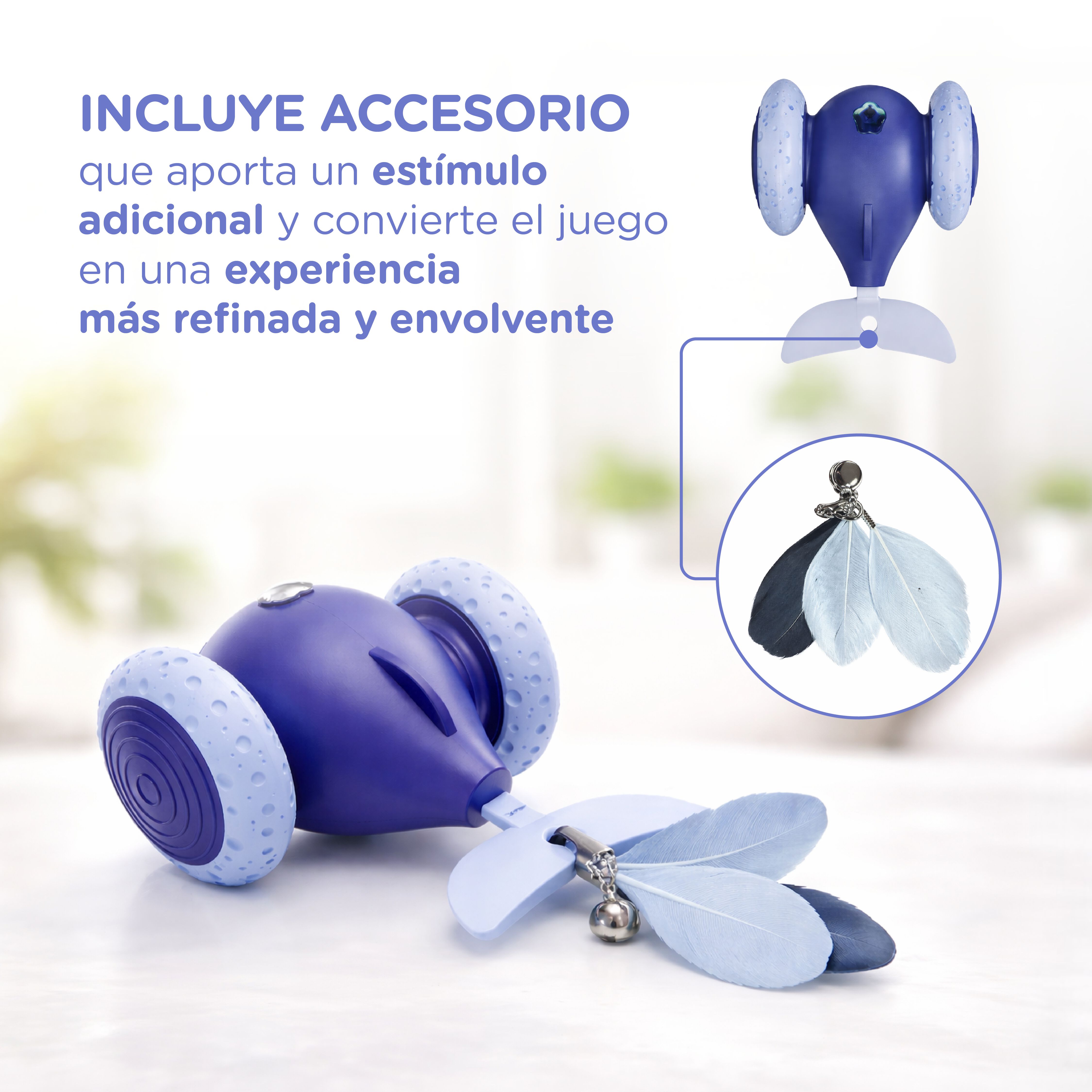 TheKingPet juguete interactivo recargable para gatos con mando, LED y plumas, , large Imagen numero 4