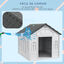 PawHut Caseta para Perros 65x75,7x63 cm Casa para Perros con Patrón de Ventana y Techo de Tejas de Imitación para Perros Medianos Gris y Blanco, , large indicador imagen numero 10
