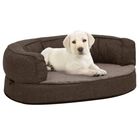 Vidaxl sofá acolchado ovalado con cojín marrón para perros, , large image number null