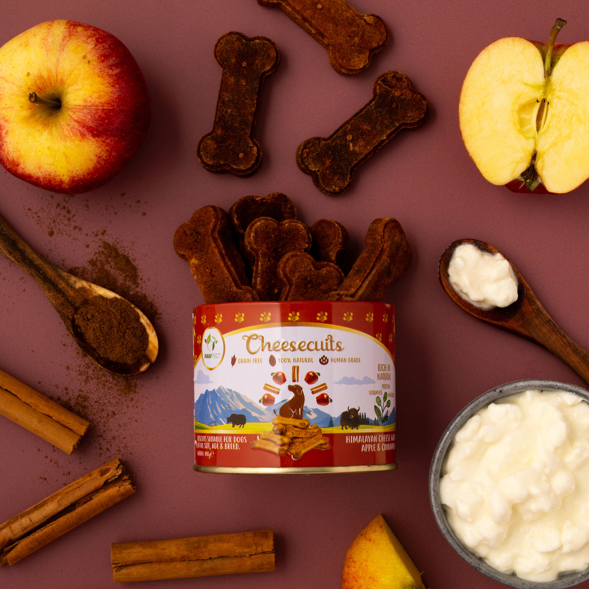 Galletas de queso para perros con manzana y canela - Cheesecuits (100 g/3,53 oz), , large Imagen numero 4