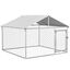 PawHut Perrera Jaula de Exterior para Perros Medianos Parque para Perros con Cerradura Marco de Acero Toldo Impermeable y Anti-UV 200x200x237 cm Plata, , large indicador imagen numero 6