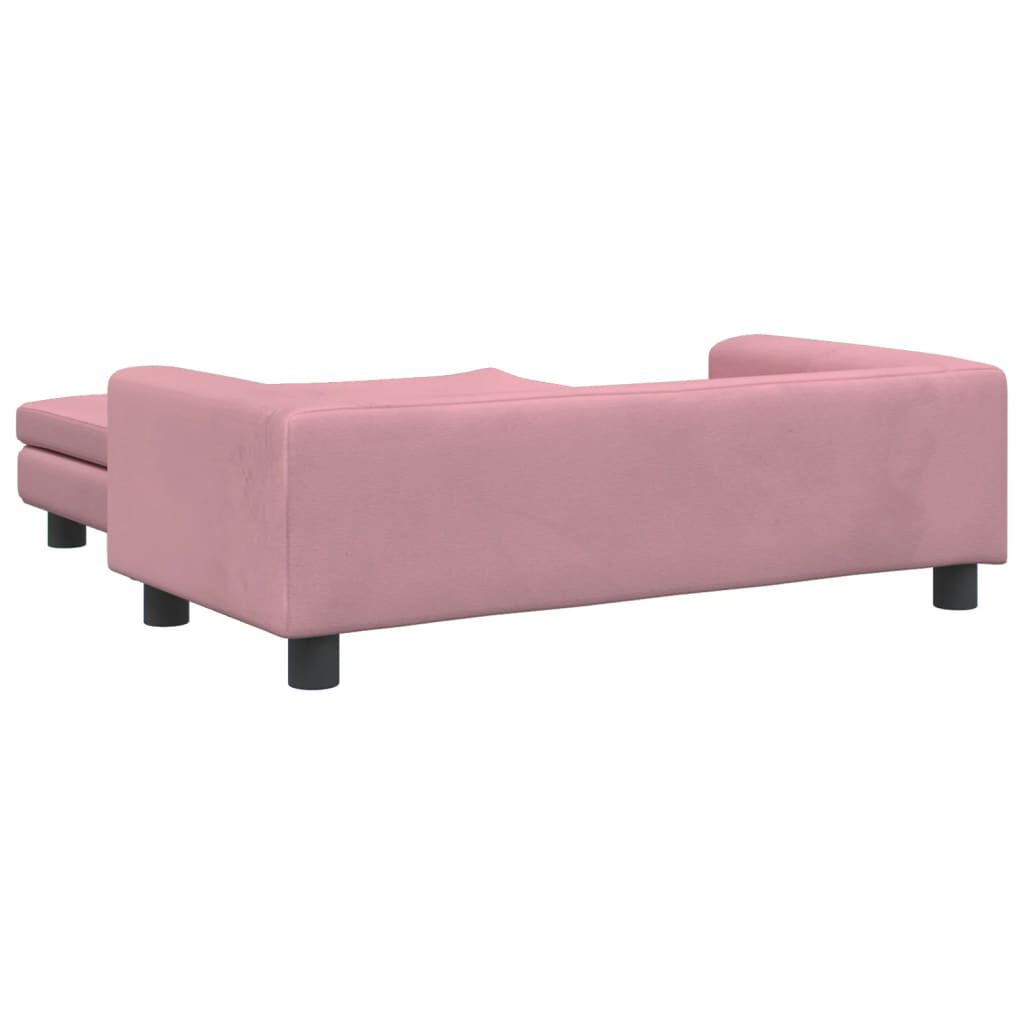 vidaXL Cama para perros con extensi&oacute;n terciopelo rosa 100x50x30 cm, , large Imagen numero 4