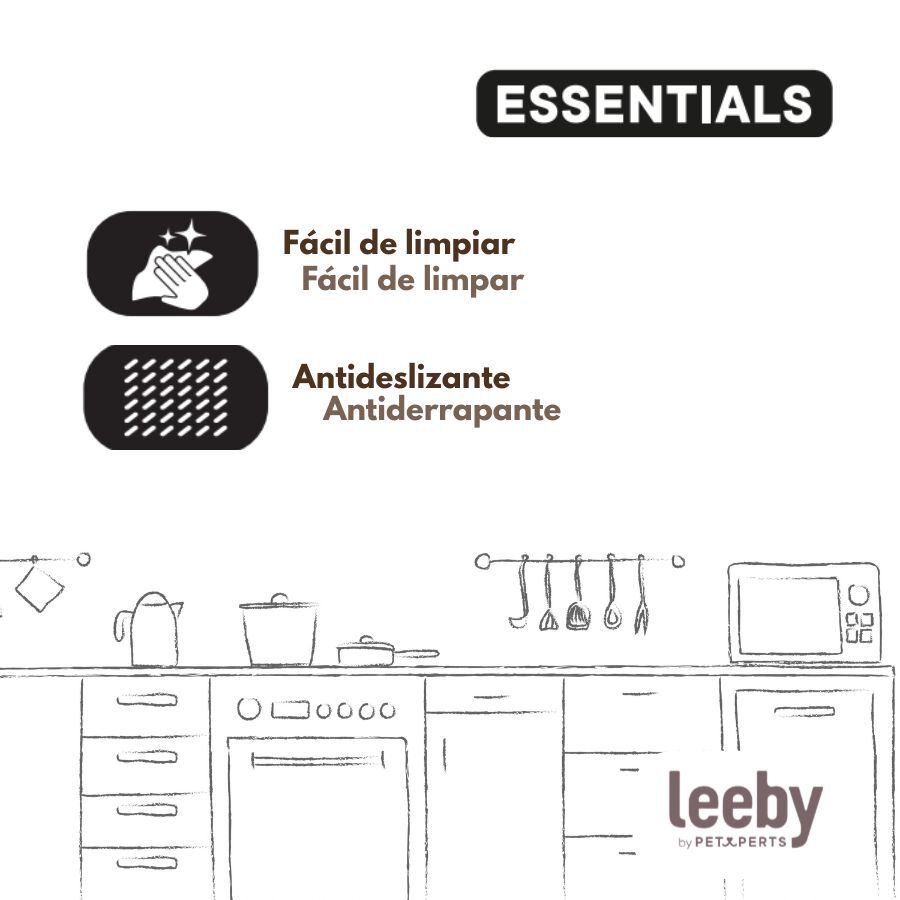 Leeby Comedero Taupe Antideslizante para gatos, , large Imagen numero 5
