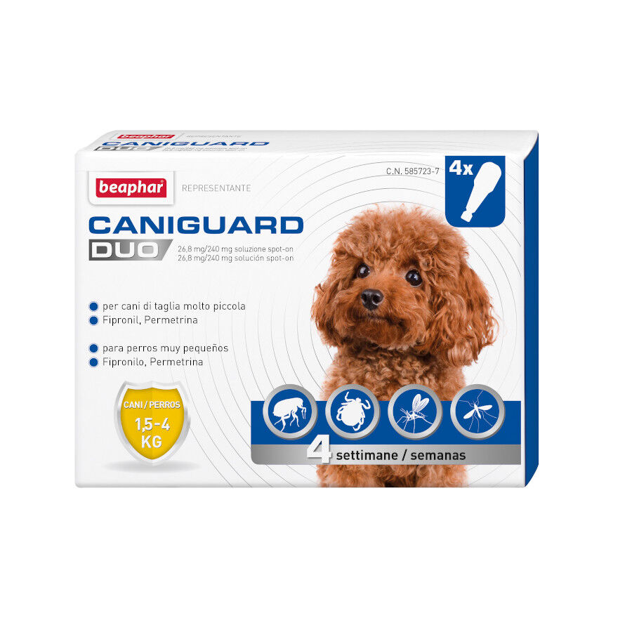 Beaphar Caniguard Duo Pipetas Antiparasitarias para perros de razas mini, , large Imagen numero 1