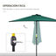 Outsunny Sombrilla 269x138x236 cm Parasol de Jardín con Manivela y Forma Semicircular para Exterior Terraza Patio Piscina Verde, , large indicador imagen numero 5