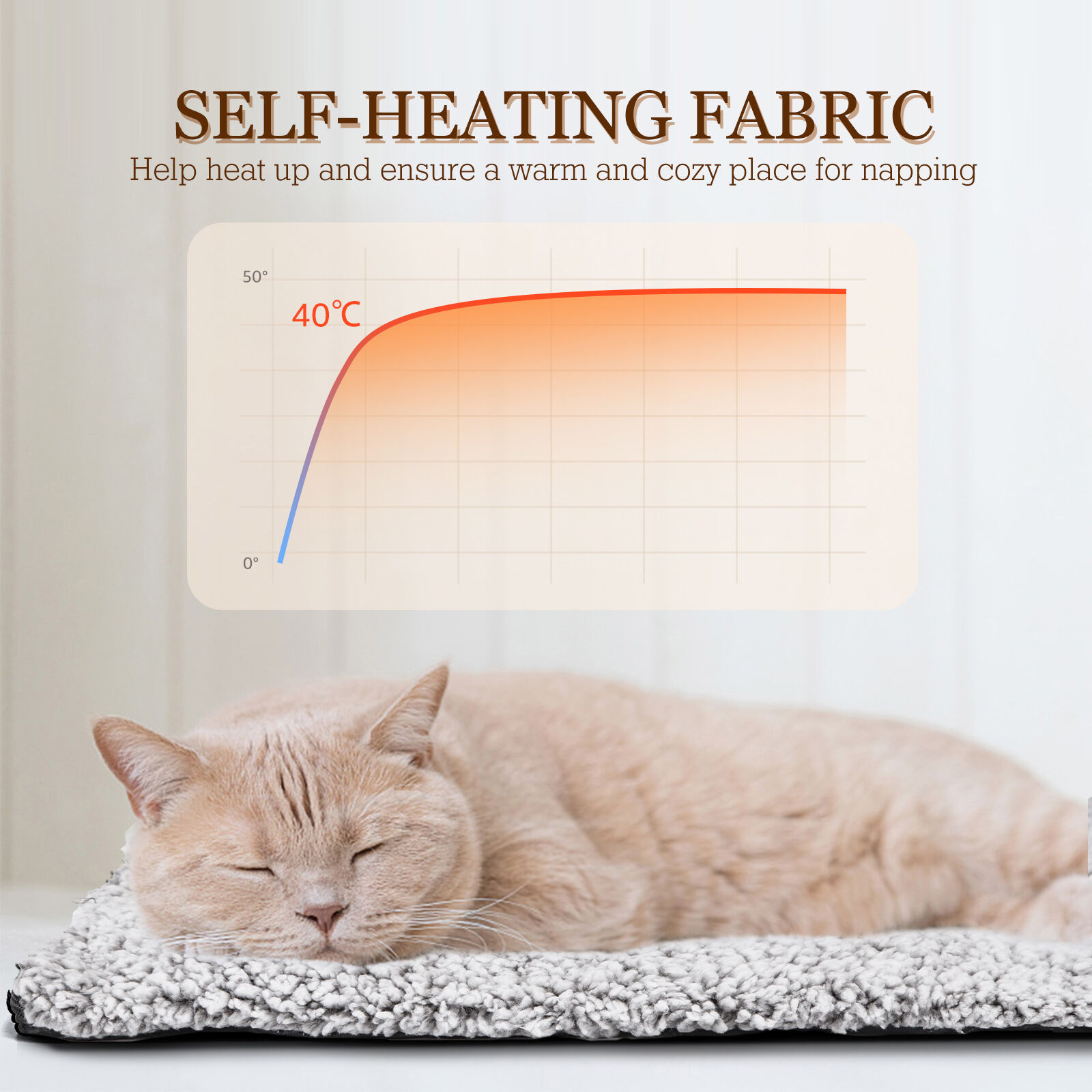 Nobleza Manta T&eacute;rmica para Gato, Manta Autocalentable para Gatos y Perros - sin Electricidad y bater&iacute;as,Coj&iacute;n de Calor Lavable, 50 x 70cm, , large Imagen numero 5
