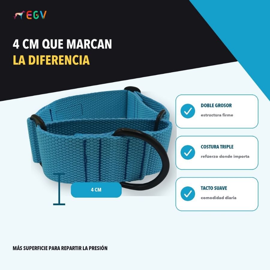 EGV - Collar Martingale. Collar galgo hecho a mano en Espa&ntilde;a (Azul), , large Imagen numero 4