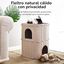 Fukumaru Cueva para Gatos de 2 Pisos en Color Beige | Casa Multinivel para Varios Gatos, de Lana Natural, Dise&ntilde;o Moderno, Estable, Plegable y F&aacute;cil de Limpiar, , large indicador imagen numero 4