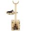 Rascador para gatos con poste de sisal color Beige huellas, , large indicador imagen numero 1