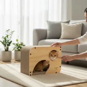 &nbsp;Althea Living - Nido rascador para gatos Carabela, madera y cart&oacute;n corrugado, , large Imagen numero 2