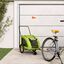 VidaXL Remolque de bicicleta mascotas hierro tela Oxford verde, , large indicador imagen numero 2