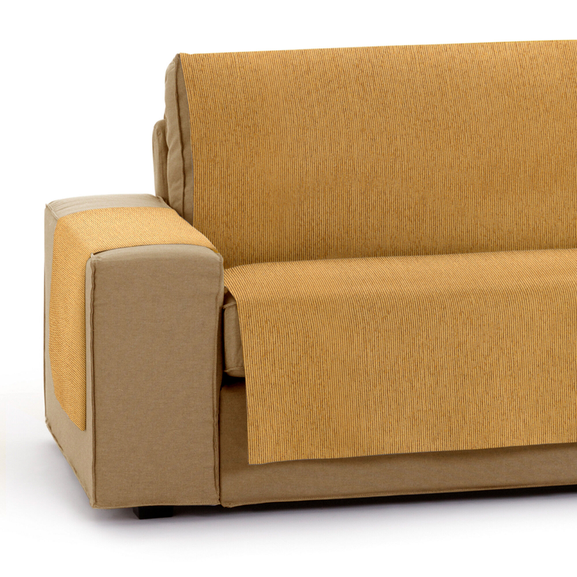 Vipalia Protector Funda Sofa. Cubresofa. Chenilla Lisa. Dise&ntilde;o Elite. Color Ocre. 2 Plazas, , large Imagen numero 1