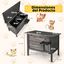 COSTWAY Casa para Gatos Aislada Exterior, Casa para Gatos de Madera con 2 Habitaciones, Divisor Removible, Techo Abatible, Puerta PVC, Recinto Elevado, Ideal para Invierno y Gatos Salvajes (Negro), , large indicador imagen numero 3