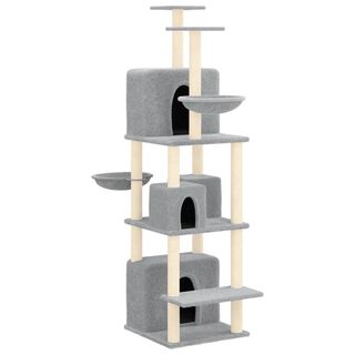 VidalXL Rascador pequeño Todo en Uno Gris Claro para Gatos