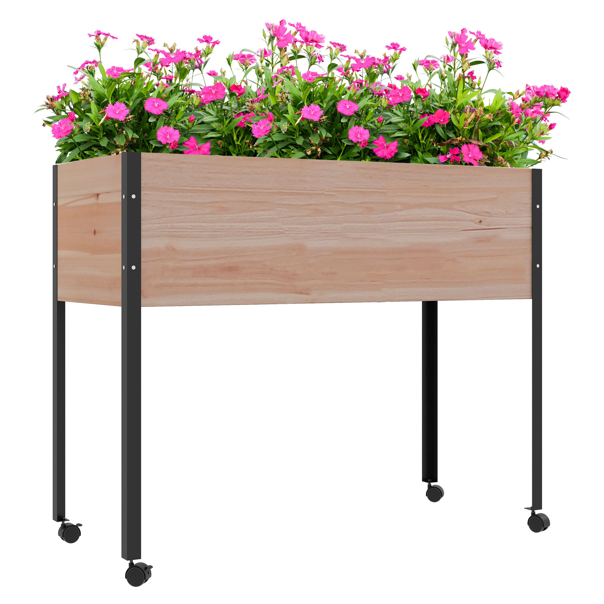 Outsunny Mesa de Cultivo Madera Natural, , large Imagen numero 1