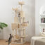 PawHut Árbol Rascador para Gatos Grande Altura 206 cm Árbol para Gatos Torre para Gatos con Plataformas Cuevas Bolas Colgantes y Hamacas Beige, , large indicador imagen numero 2