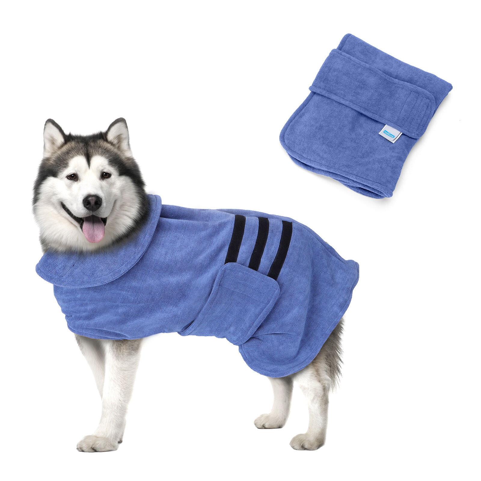 Nobleza Albornoz para Perros con Velcro, Superabsorbente y de Secado r&aacute;pido, Albornoz de Microfibra para Todos los Gatos y Perros, , large Imagen numero 6