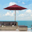 Outsunny Sombrilla Parasol de Madera Ø250x230cm para Exterior con 6 Varillas Sistema de Cuerda con Fijación Desmontable Portátil Fácil de Guardar y Transportar Rojo Vino, , large indicador imagen numero 2