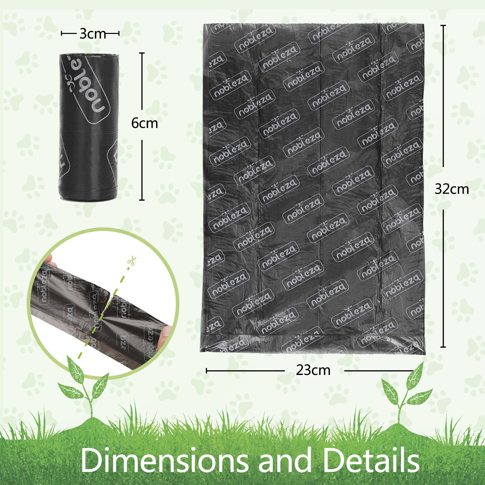 Nobleza Bolsas Caca Perro, 1080 Unidades Bolsas Excrementos Perros, Extra Grueso, Fuerte y a Prueba. 3 Rollos por Pack, 72 Rollos , Color Negro, , large Imagen numero 2