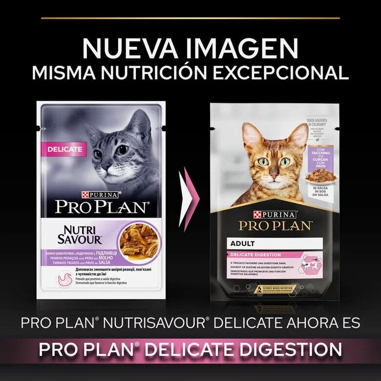 Pro Plan Delicate Digestion con Pavo en Salsa para gatos thumbnail
