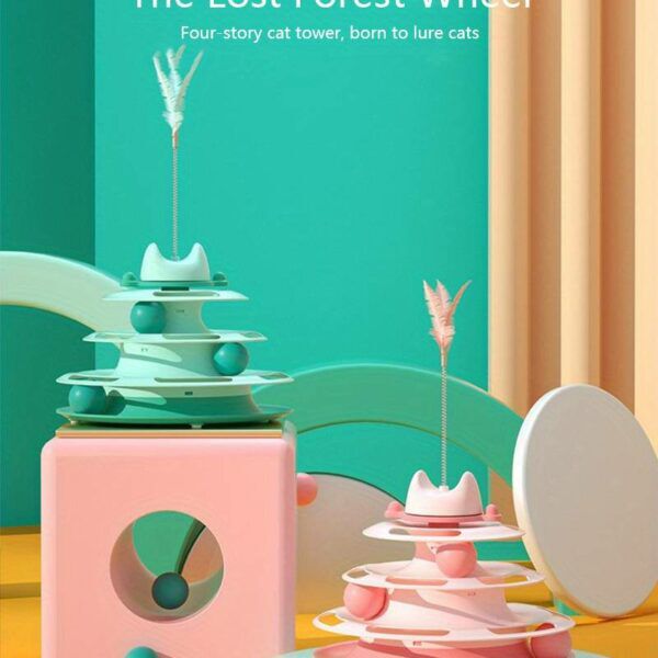 Círculo interactivo de juguetes para gatos azul thumbnail