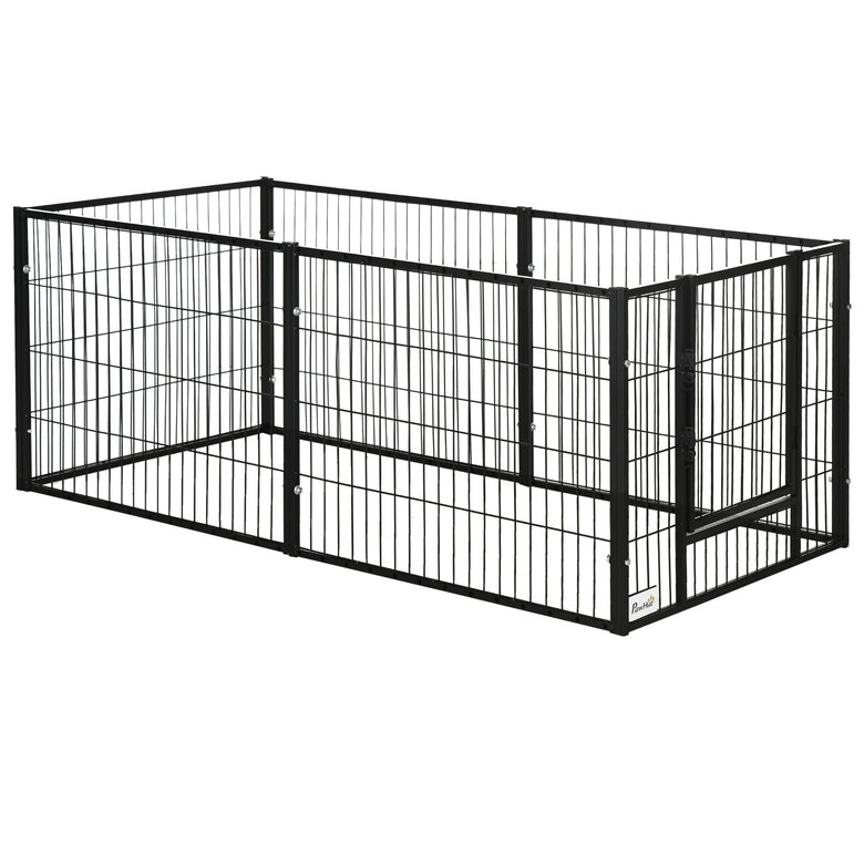 PawHut Parque negro de 6 Paneles con Ancho Ajustable para mascotas, , large image number null