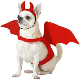 Atosa Disfraz Demonio Alado con cuernos para perros especial halloween