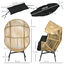 Outsunny Sillón de Ratán Sintético Silla de Terraza en Forma de Huevo con Reposacabezas Acolchado Cojín y Marco de Acero para Jardín Balcón 89x75x143 cm Arena y Negro, , large indicador imagen numero 3