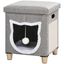 PawHut Cama Cueva de Gatos 2 en 1 Casa para Gatos Interior Tipo Reposapiés con Cojín Extraíble Bola Colgante y Almohadilla para Rascar 35,5x35,5x42,5 cm Gris., , large indicador imagen numero 1