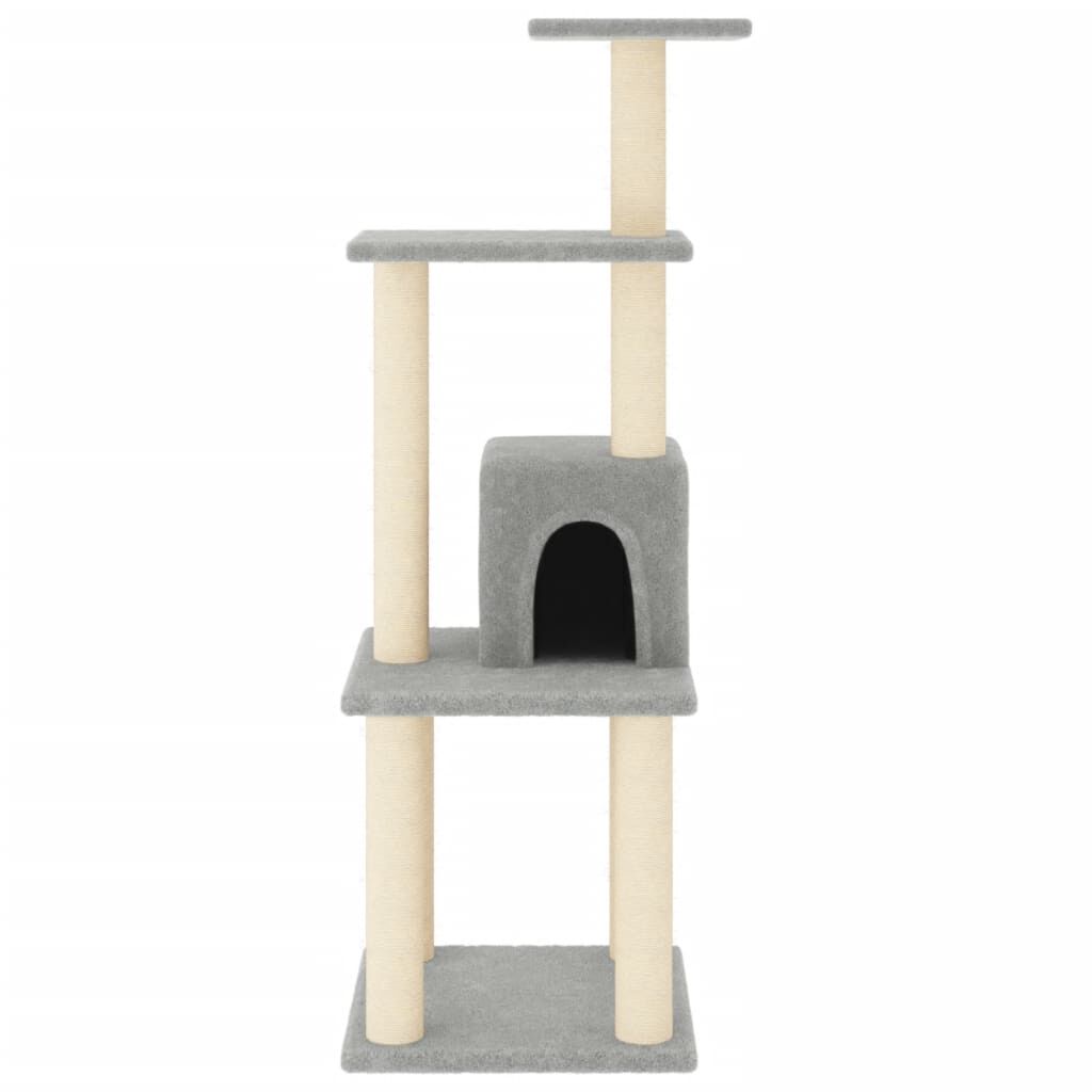Vidaxl rascador con cueva gris claro para gato, , large Imagen numero 2