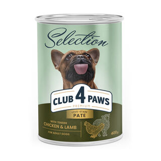 Club 4 Paws Selección Premium paté de pollo y cordero para perros