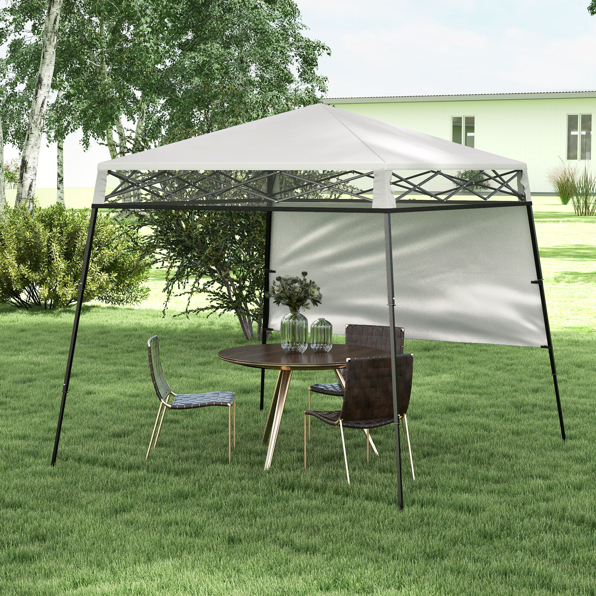 Outsunny Carpa Plegable Con Pared Lateral Para Jardín thumbnail