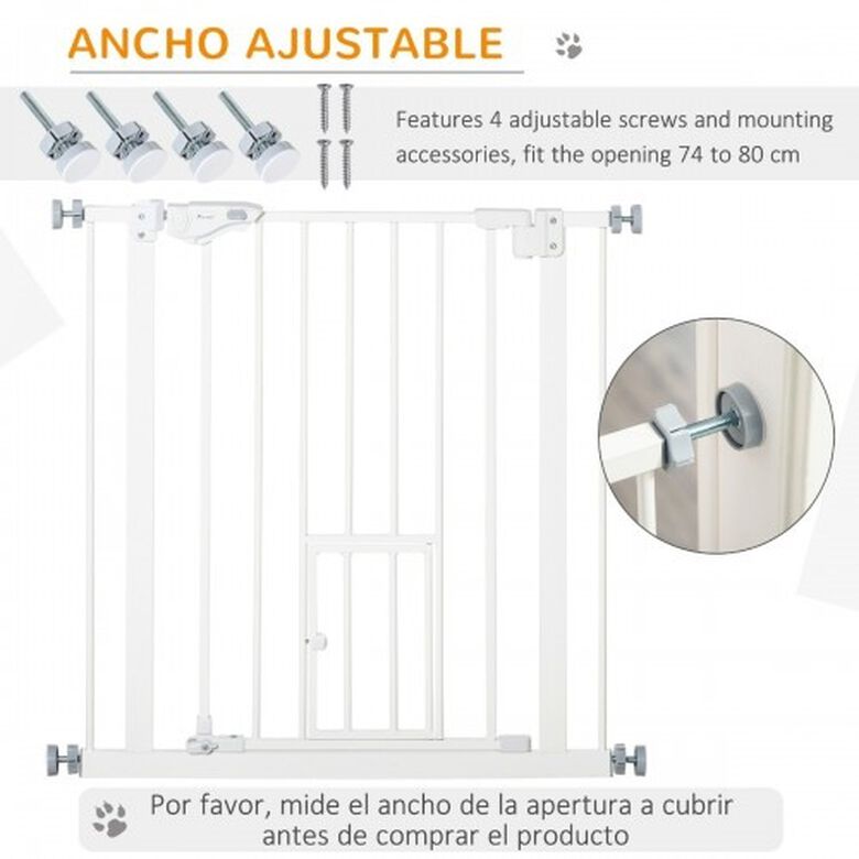 PawHut barrera de seguridad color blanco para mascotas thumbnail