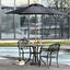 Outsunny Sombrilla Parasol de Madera Ø250x230cm para Exterior con 6 Varillas Sistema de Cuerda con Fijación Desmontable Portátil Fácil de Guardar y Transportar Negro, , large indicador imagen numero 2