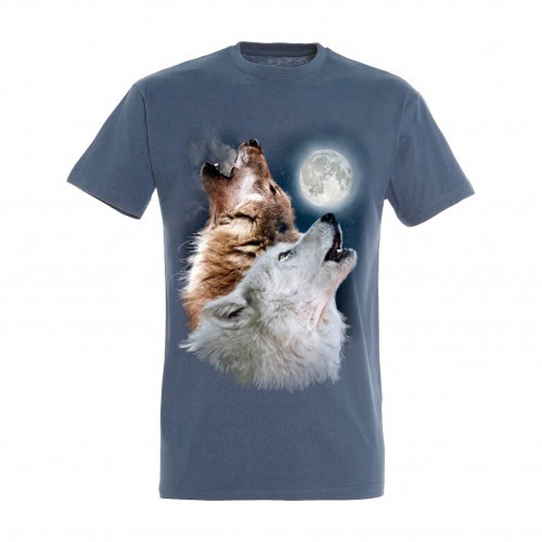Camiseta Lobo Aullando color Azul, , large image number null