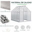Outsunny Invernadero Policarbonato Aluminio de Jardín 190x253x199 cm 4,8m² Caseta de Exterior con Base Puerta Corredera y Tragaluce para Cultivo Plantas Semillas Transparente, , large indicador imagen numero 4