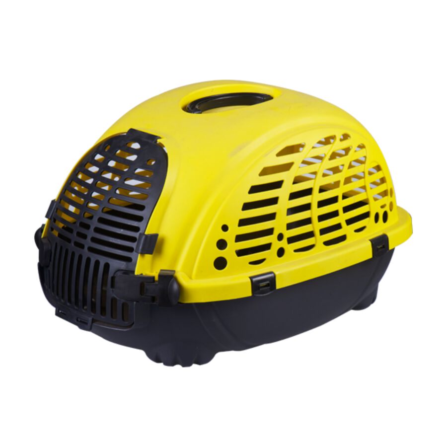 Nobleza - Transportin Gato Perro Grande, Transportin para Gatos Perro Port&aacute;til y Transpirable, Mascotas Perros Gatos Accesorios, Transport&iacute;n de Pl&aacute;stico, 52x40x32 CM, Amarillo & Negro, , large Imagen numero 1