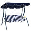 Outsunny Columpio Balancín de Jardín Exterior 2-3 Plazas para Familias de Metal con Cojín y Techo Ajustable para Balcón Terraza Carga 200 kg 170x110x153 cm Raya Azul, , large indicador imagen numero 1
