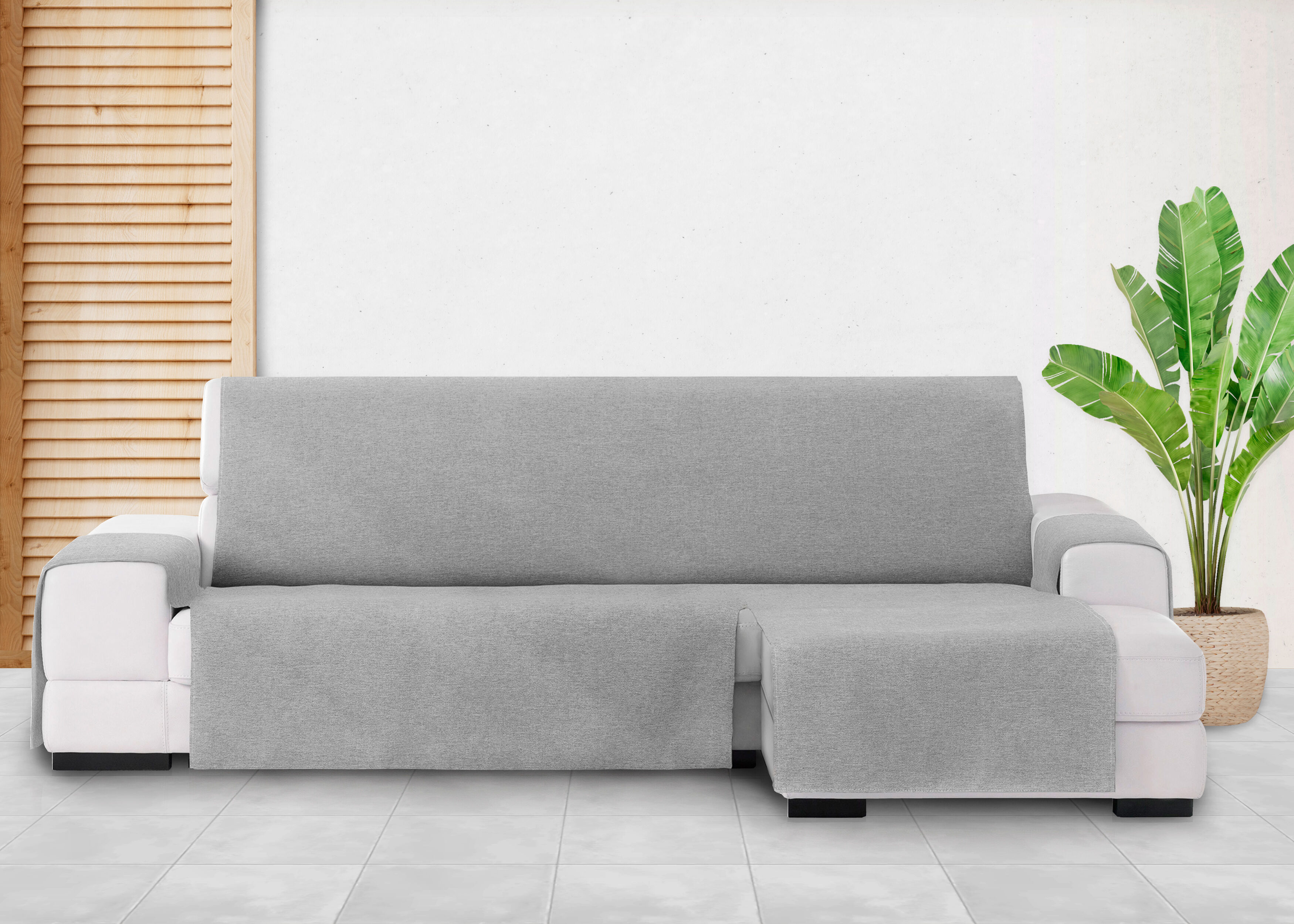 Vipalia Protector Cubre Sof&aacute; Chaise Derecho 240 Color Gris Modelo Brisa, , large Imagen numero 5