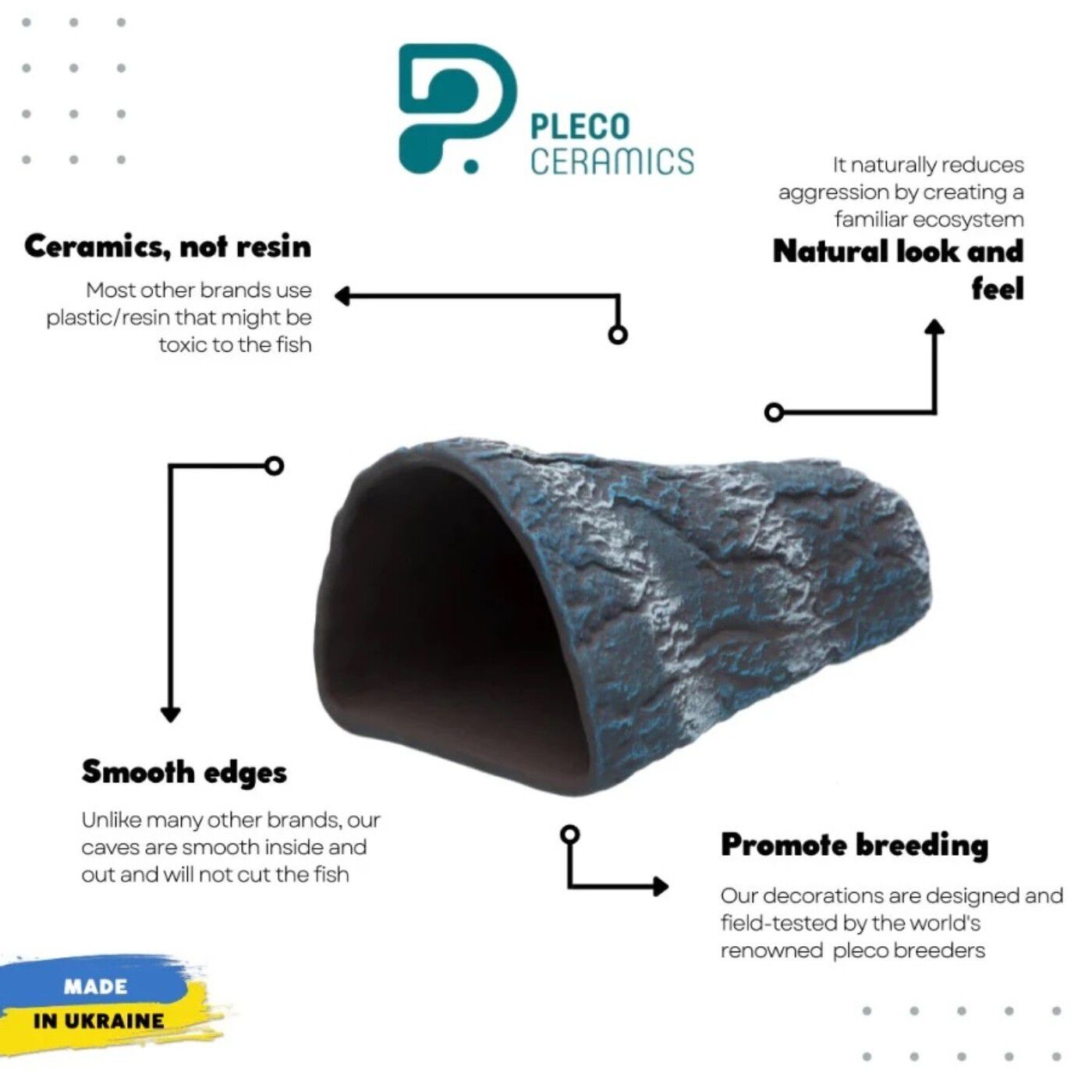 TM Plecoceramics cueva cono Azul para acuarios thumbnail