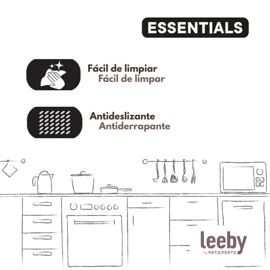 Leeby Comedero Estampado Huellas Acero Inoxidable para perros, , large Imagen numero 6